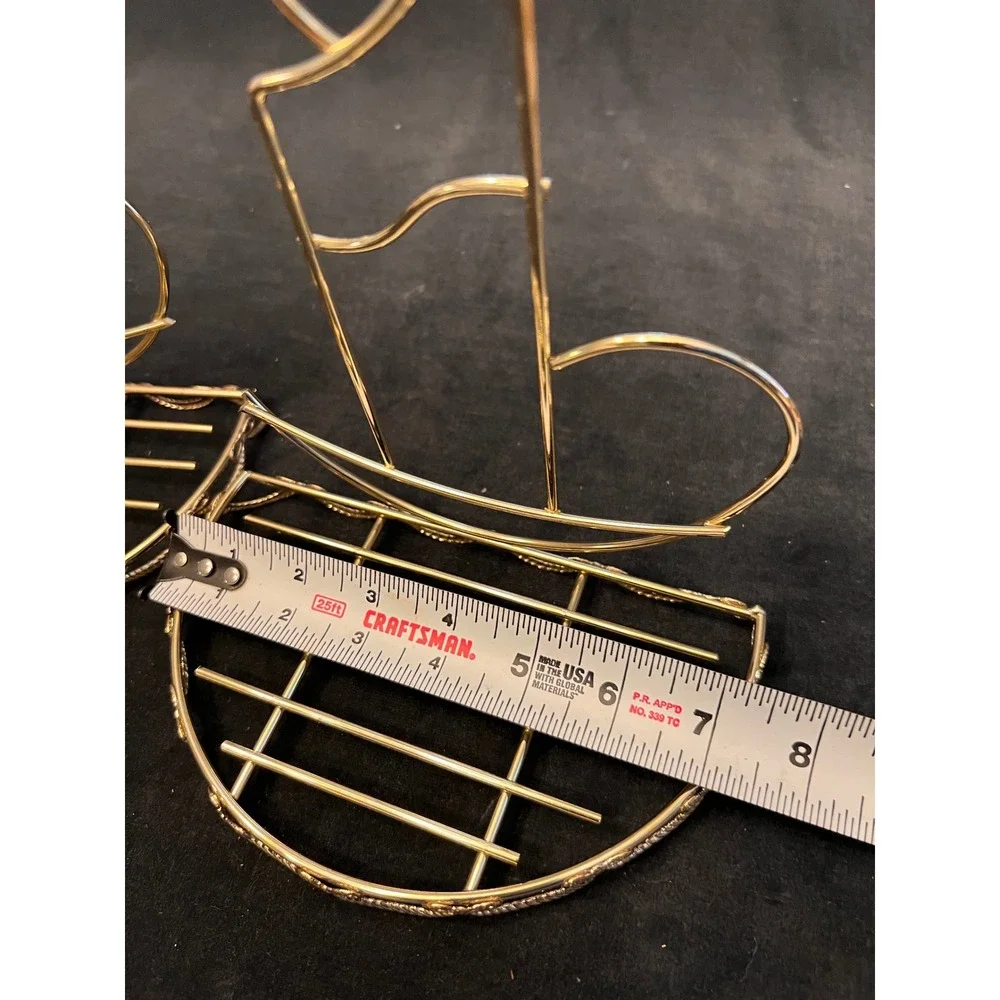 HOMCO Gold Metal Wire Shelf | Set of 2 | Cottage Grandma Bow Y2K